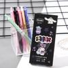6Pcs Kawaii Gel Pens Quick Drying Black Ink Press Pen Writing Pen Cute Pen Set
