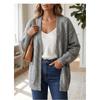 Women S Loose Knit Cardigan Gray Long Sleeve Sweater Coat Fashion Versatile