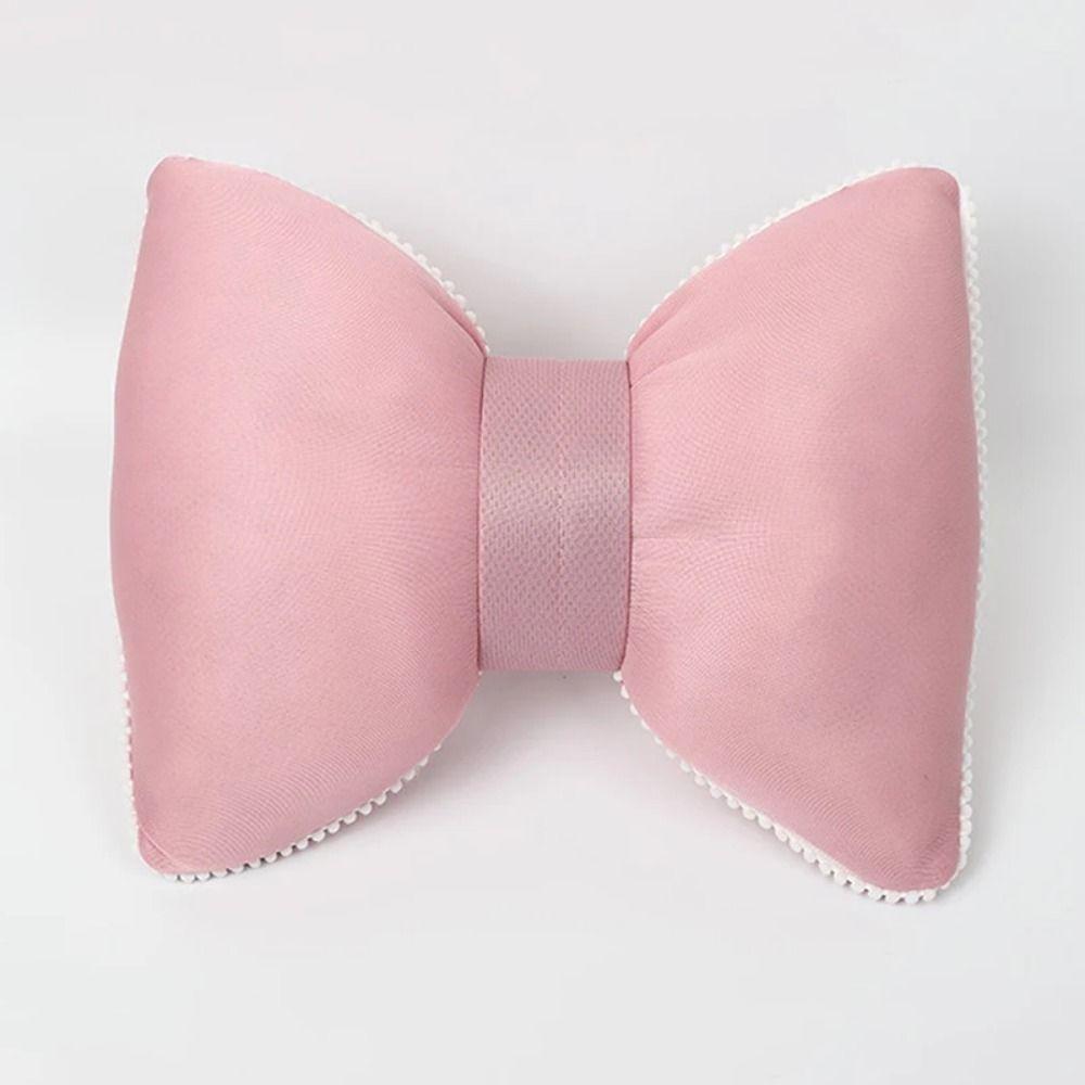 Подушка для поясницы с бантиком на подголовник автомобиля против усталости, автомобильные подушки для поясницы, аксессуары для интерьера автомобиля