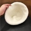 Двусторонняя замшевая плюшевая теплая шляпа-ведро из овечьей шерсти, женская зимняя однотонная шляпа-ведро с цветным рисунком, женская