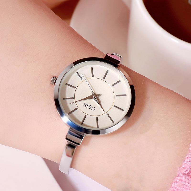 Женские светящиеся водонепроницаемые часы-браслет Gedi - Большой циферблат, простой и изысканный дизайн