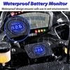 Car Battery Voltage Meter, Waterproof DC 12V 24V Digital Volt Meter, 12v Battery Monitor with LED Digital Display, Round Voltage Gauge for Car Truck