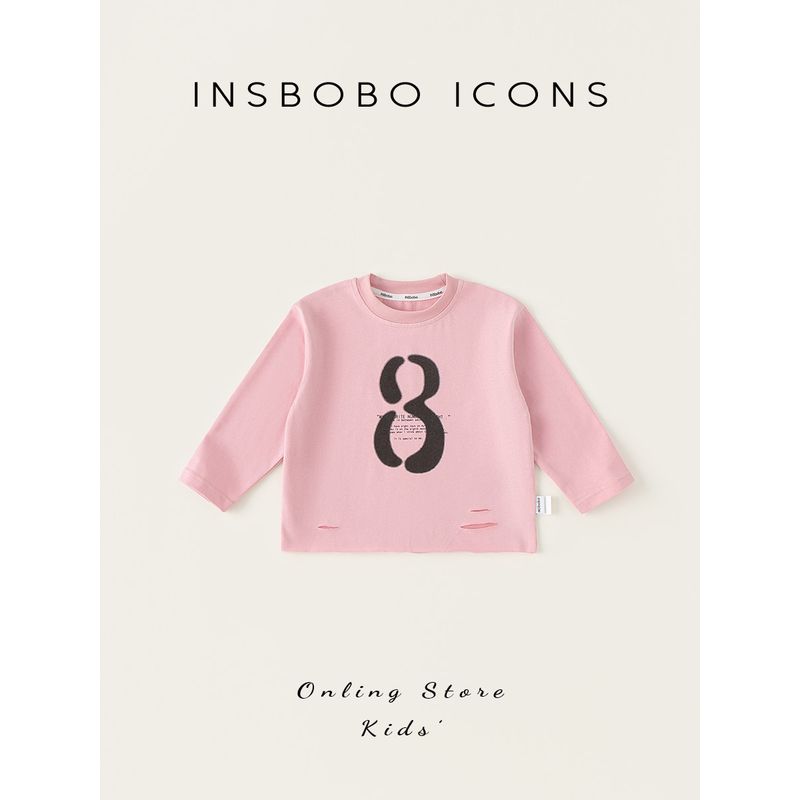 Insbobo Children's Base Layer Shirt, Girls' Top, Casual Autumn Clothing, Boys' T-Shirt, New Spring and Autumn Baby Clothing, Long-Sleeved