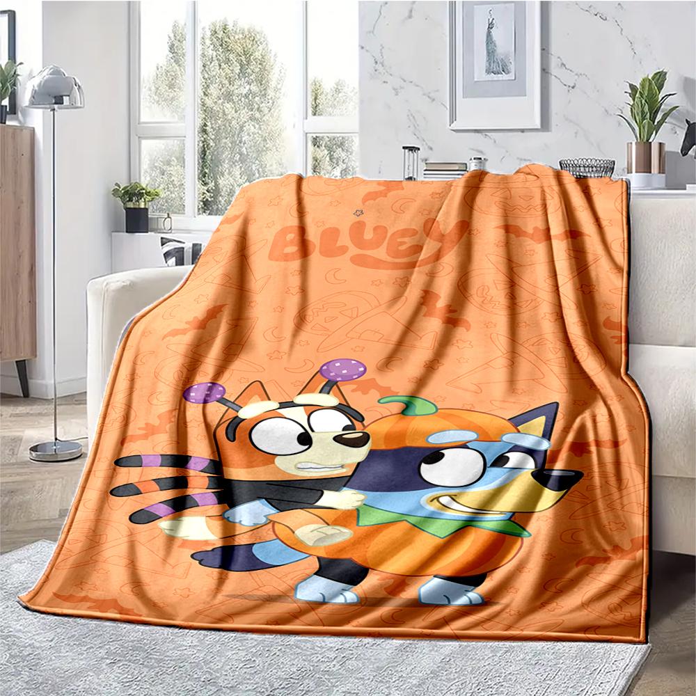 Bluey Theme Printed Blanket - Perfect for Couch, Bed, Travel & Outdoor Use | Machine Washable, Cozy & Durable.