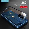 360 Metal Magnetic iPhone 11 Phone Case For iPhone 12 Pro XS Max 7 8 Plus X XS XR Case Double Sided Hd Tempered Glass with Camera Protection Cover