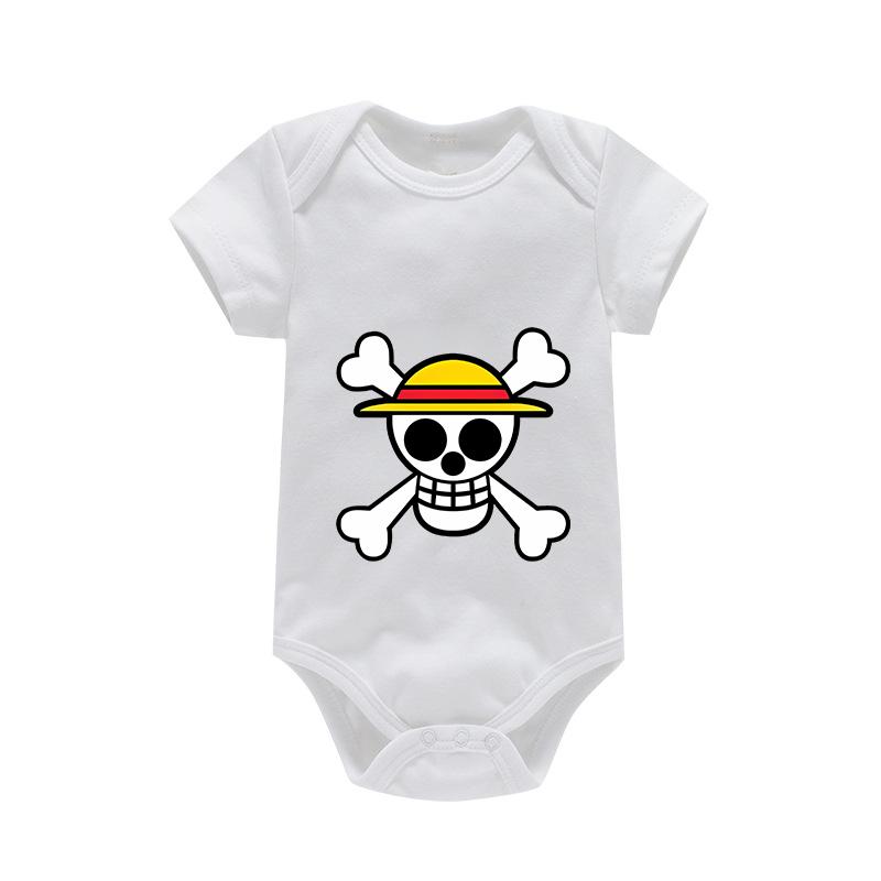 Одежда для ползания малыша One Piece, хлопковая одежда для новорожденных, Люффи, милая фигурка из аниме, комбинезон, ползунки, футболки для ползания, безопасные для кожи комбинезоны, подарок