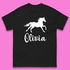 Personalised Running Unicorn Your Name Or Custom Text Horse & Pony Lover Magic Believer Mens Tee Top