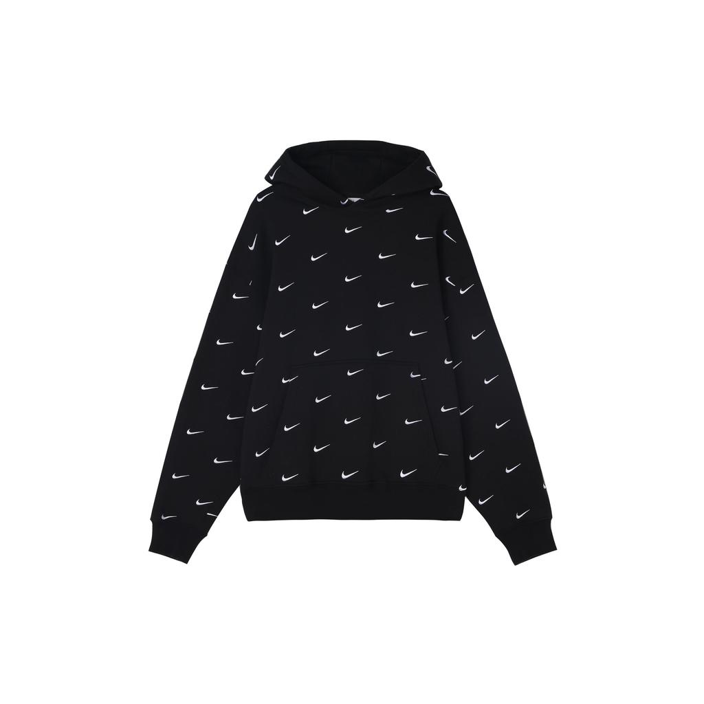 Nike Толстовка с логотипом All Over Swoosh, черные мужские топы CJ8907-010