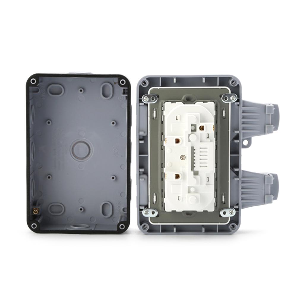 Европейская стандартная всепогодная уличная розетка с запираемой крышкой Всепогодная штепсельная розетка для сада, кухни, гаража