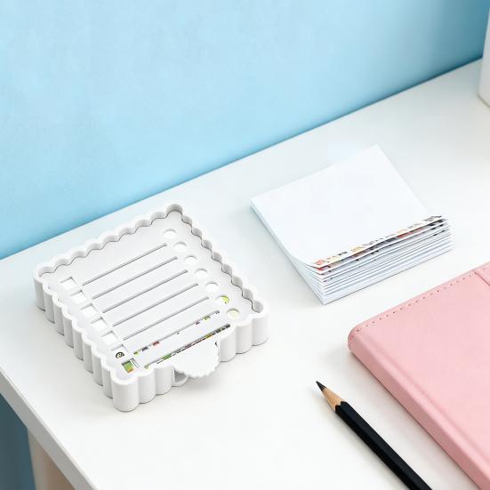 Диспенсер для заметок Yousheng с шаблоном Портативный органайзер для заметок и диспенсер для стикеров Компактный настольный ящик для хранения блокнотов 3x3 дюйма Офисные принадлежности