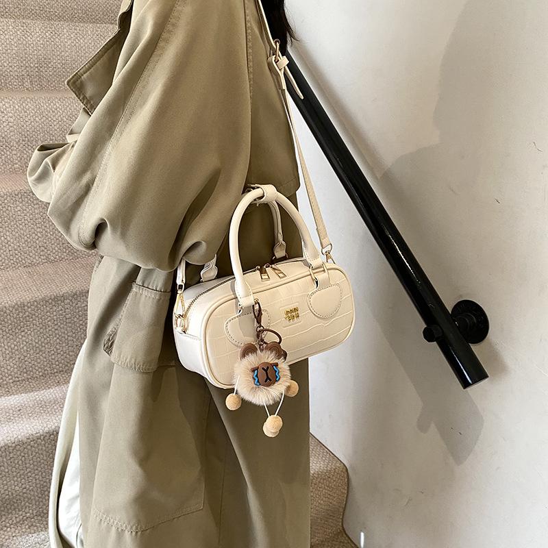 Premium Bowling Bag Hand Pillow Bag Women'S Work Small Bag One Shoulder Crossbody Boston Bag