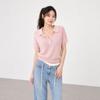 Mizqz Summer Boucle Button Collar Short Sleeve Knit