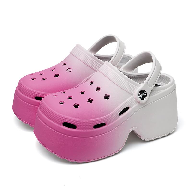 Женские летние тапочки на очень высокой танкетке, женские леопардовые сабо на толстой подошве для женщин, сандалии на массивной платформе с закрытым носком