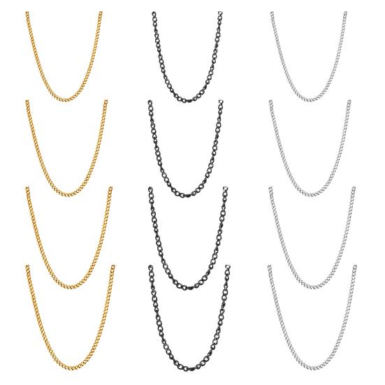 Цепочка-ожерелье для мужчин и женщин, серебряная, золотая, черная, тонкая, кабельная, хип-хоп, украшения для свиданий, ежедневных, банкетных, вечеринок