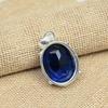 Blue Sapphire Lab-Created Gemstone 925 Sterling Silver Подвеска ручной работы Ювелирные изделия для женщин