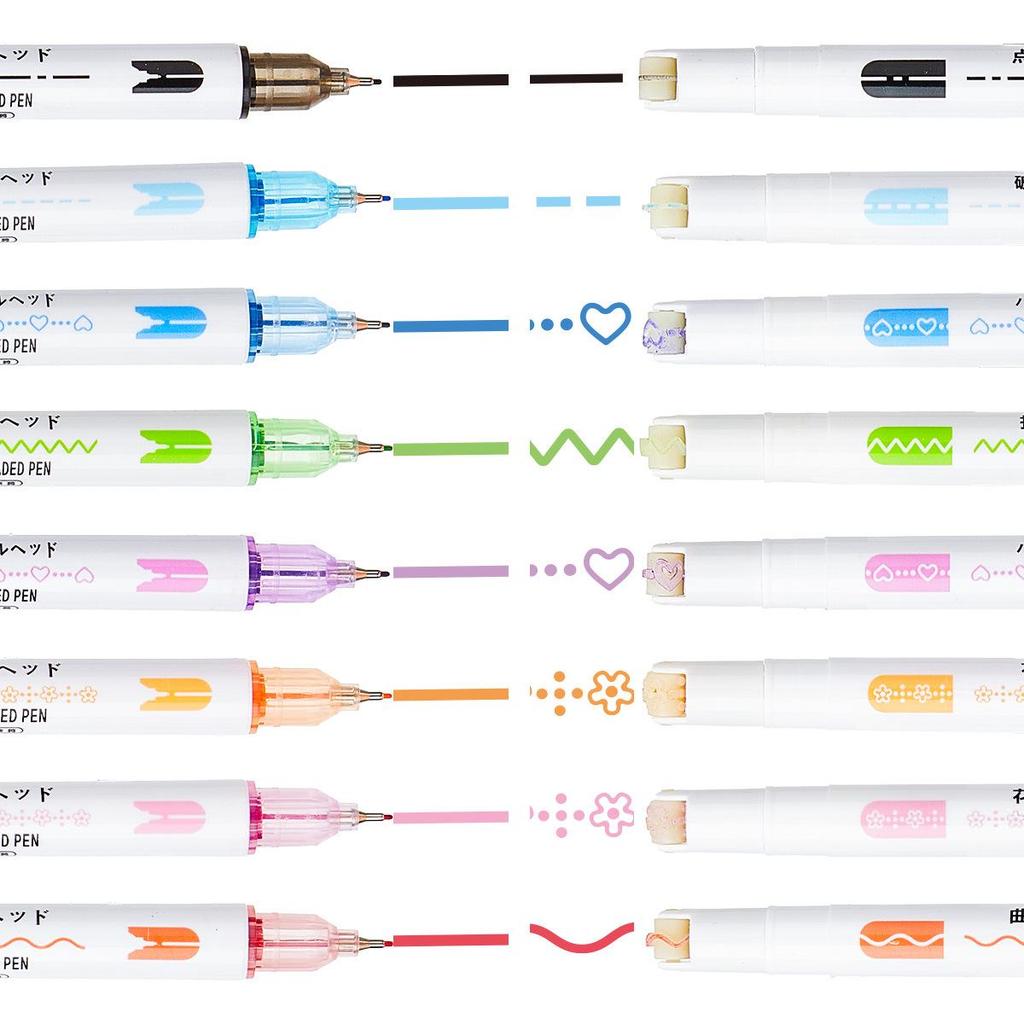 Star Seed Double-Ended Quick-Drying Color Pen Set - 8 Colors for Creative Journaling & Flower Outlines