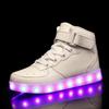 LED USB-Charged High-Top Luminous Shoes for Adults & Kids - Korean Style with Colorful Light-Up Soles