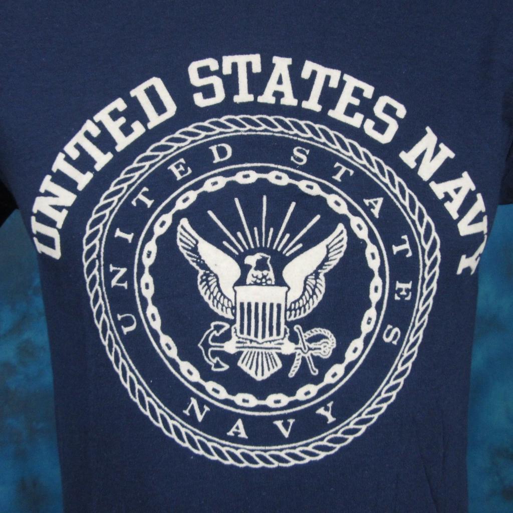 Новый старый stock винтажная футболка 80-х ВМС США бумажная XS военная одинарный шов