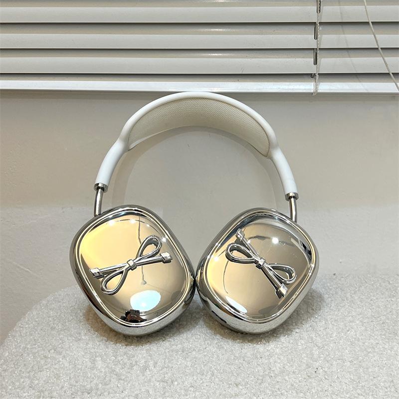 Япония и Корея серебряный бант для AirPods max1 защитный чехол головной убор apple амбушюры чехол для наушников