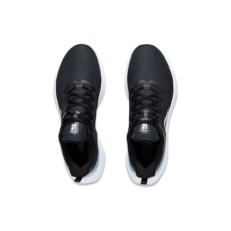 Li Ning Yue Ying Element Lace-Up Fabric TPU Resilient Breathable Wear-Resistant Low-Top Light Foam Running Shoes Men Sneaker Black ARHT005-8