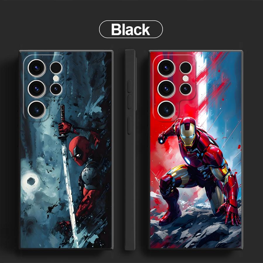 Чехол для Samsung Galaxy S26 S23 S24 Plus S21 FE S20 S10 S9 Note 20 Ultra 8 9 10 S25 Ultra Funda Чехол для телефона Marvel Крутой Черный