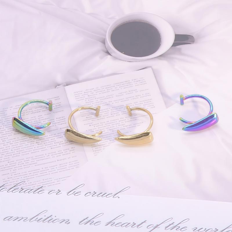 1 Pair Punk Non Piercing Fake Body Piercing Halloween Jewelry Accessories Stainless Steel Gothic Sharp Teeth Lip Clip For Women