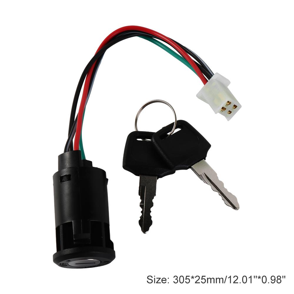 2 Keys ATV Ignition Key Switch Male Plugs Motorcycle Ignition Switch For/Honda/Kawasaki/Suzuki/KTM