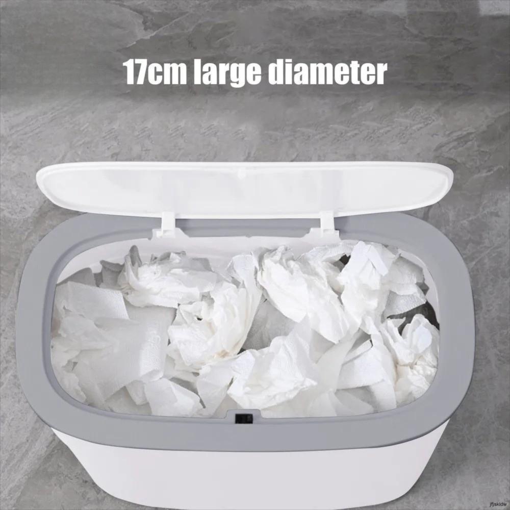 Odor-Free 11L Bathroom Trash Can Slim Narrow Gap Living Room Dustbin Space Saving