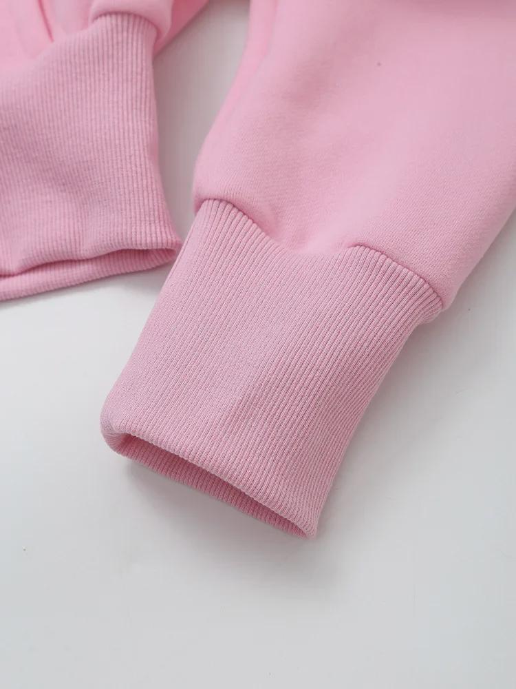 2024 Женская короткая толстовка с капюшоном и разноцветные фланелевые джоггеры — Европейская и Американская коллекция весна/осень