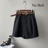Summer Wide Leg Shorts Women Office High Waist Suit Shorts Beige Oversize Loose Button Solid Classic Casual Shorts With Belt New