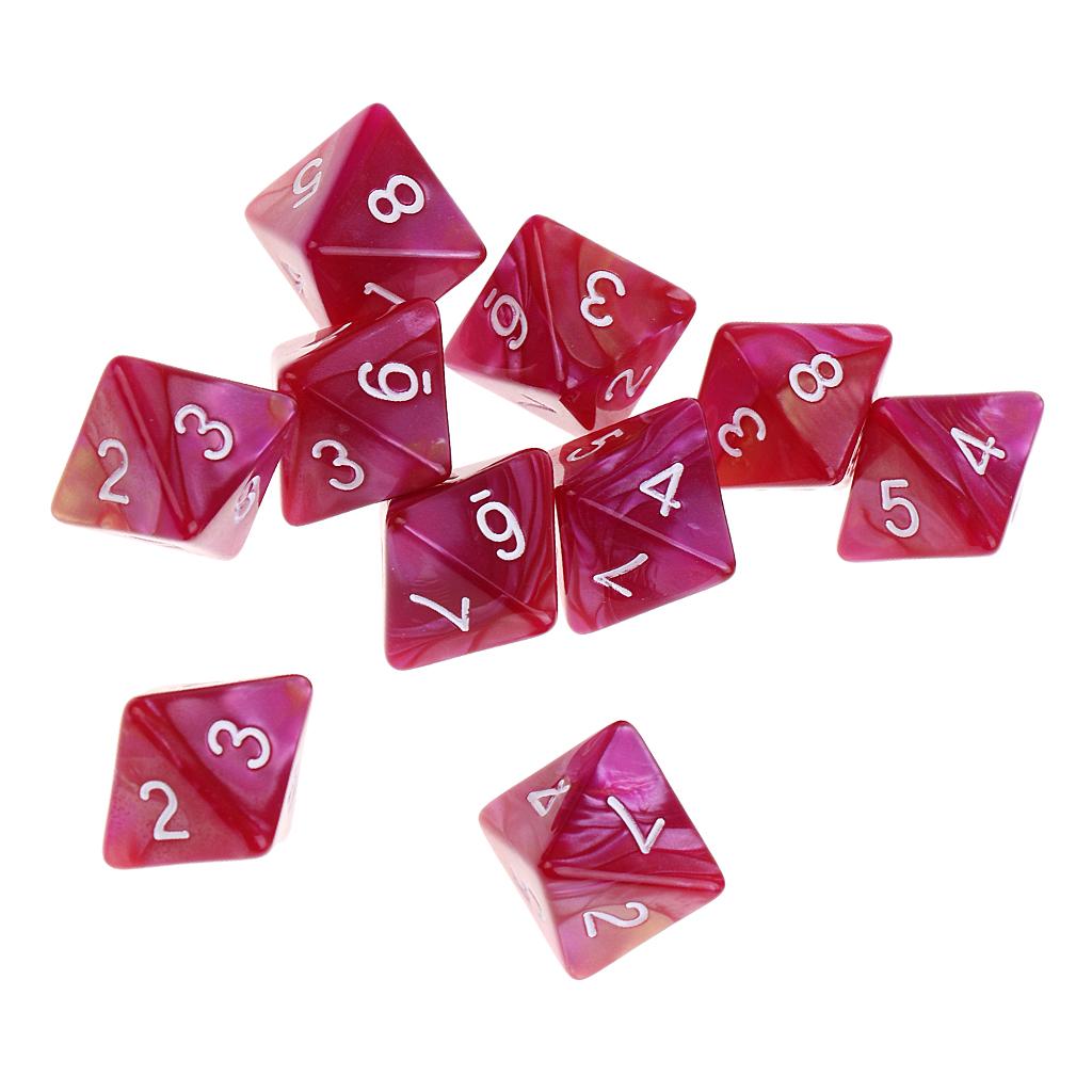 Set of 10 Octahedral Dice for Interactive Gaming Experience