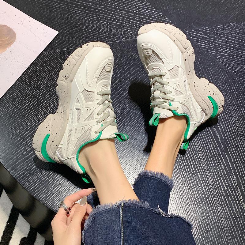 Сетчатые дышащие белые туфли Muffin Little, женские, 2024, новые, всесезонные, удобные, спортивные и повседневные, папины туфли Tide