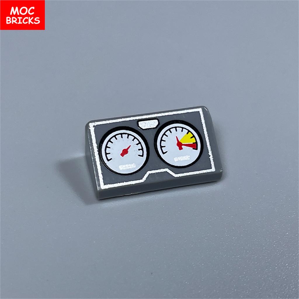 MOC Bricks DIY Printed Tile 1x1 1x2 2x2 2x3 1x4 Solar Panel Gauge Map Compass Assembled Building Block Accessories Kids Toy Gift