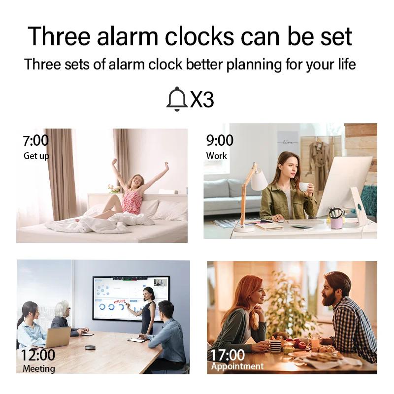 15 Вт Беспроводное зарядное устройство Время Будильник Светодиодный ночник Термометр Наушники Телефон Зарядные устройства Быстрая зарядка Док-станция для iPhone