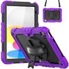 Silicone Full Cover Rotating Strap Case IPad 10th Gen 10.9 Inch Air 4/5 10.2 Color Block Design With Cushion