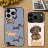 Милый чехол для телефона с таксой Для iPhone 17,16,15,14,13,12,11,Pro,Max,Plus,E,Air,Mini Черный ТПУ Чехол