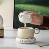 Чашка с ситечком для чая «Кошка удачи» для дома, симпатичные наборы чашек с мультяшным рисунком, керамическая кружка для разделения чая, подарочная креативная кружка для кофе, чашка для воды