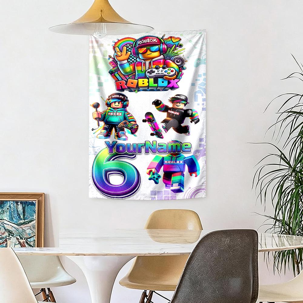 Roblox Custom Your Name Wall Decor Tapestry Art For Pet Memorial Birthdaywedding Party Backdrop Family Gift
