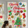 Christmas Wall Decals Christmas Tree Wall Stickers Xmas Ball Fireplace Decals Stickers Removable Merry Christmas Wall Decoration