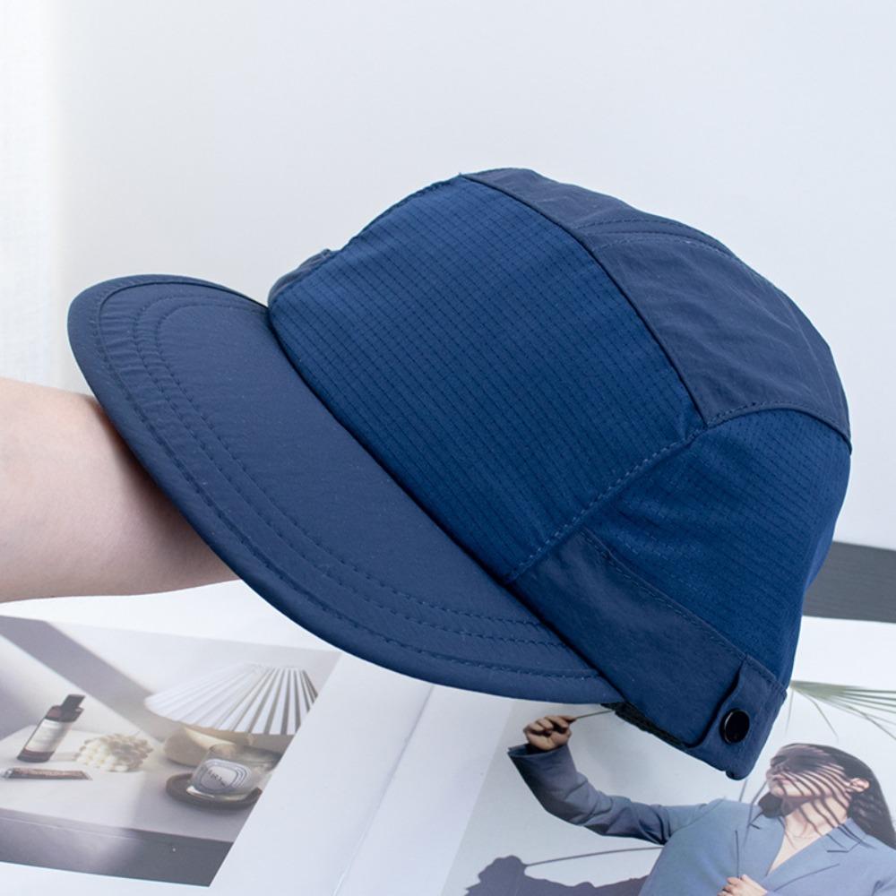 Breathable Flat-brimmed Cap Japanese 5-panel Baseball Cap Casual Mens Mesh Hat Running