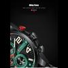 CURREN Мужские кожаные наручные часы с хронографом, модные зеленые мужские часы с дизайнерским циферблатом