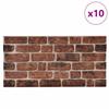 Wall Panels 10 Pcs Brown Brick Pattern 100 X 50 Cm EPS Foam