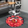 1PC Zinnia flower Office Round Rug, Non slip, Soft and Durable Office Rug for Interior Decoration, Perfect for Office