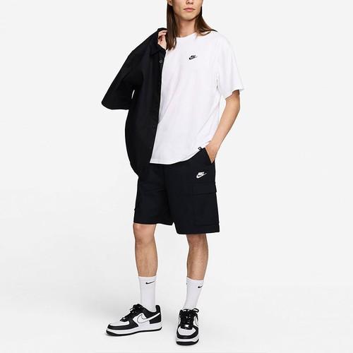 Nike Мужская однотонная свободная белая футболка