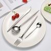 304 Stainless Steel, Mirror Tableware, Knife, Soup Spoon, Fork Handle, Thickened Knife, Fork and Spoon Four-piece Set