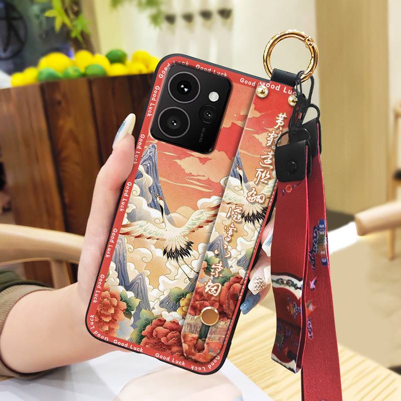 Противопылевой силиконовый чехол для телефона Nokia HMD Skyline с ремешком на запястье, прочной кольцевой подставкой, защитной модной задней крышкой