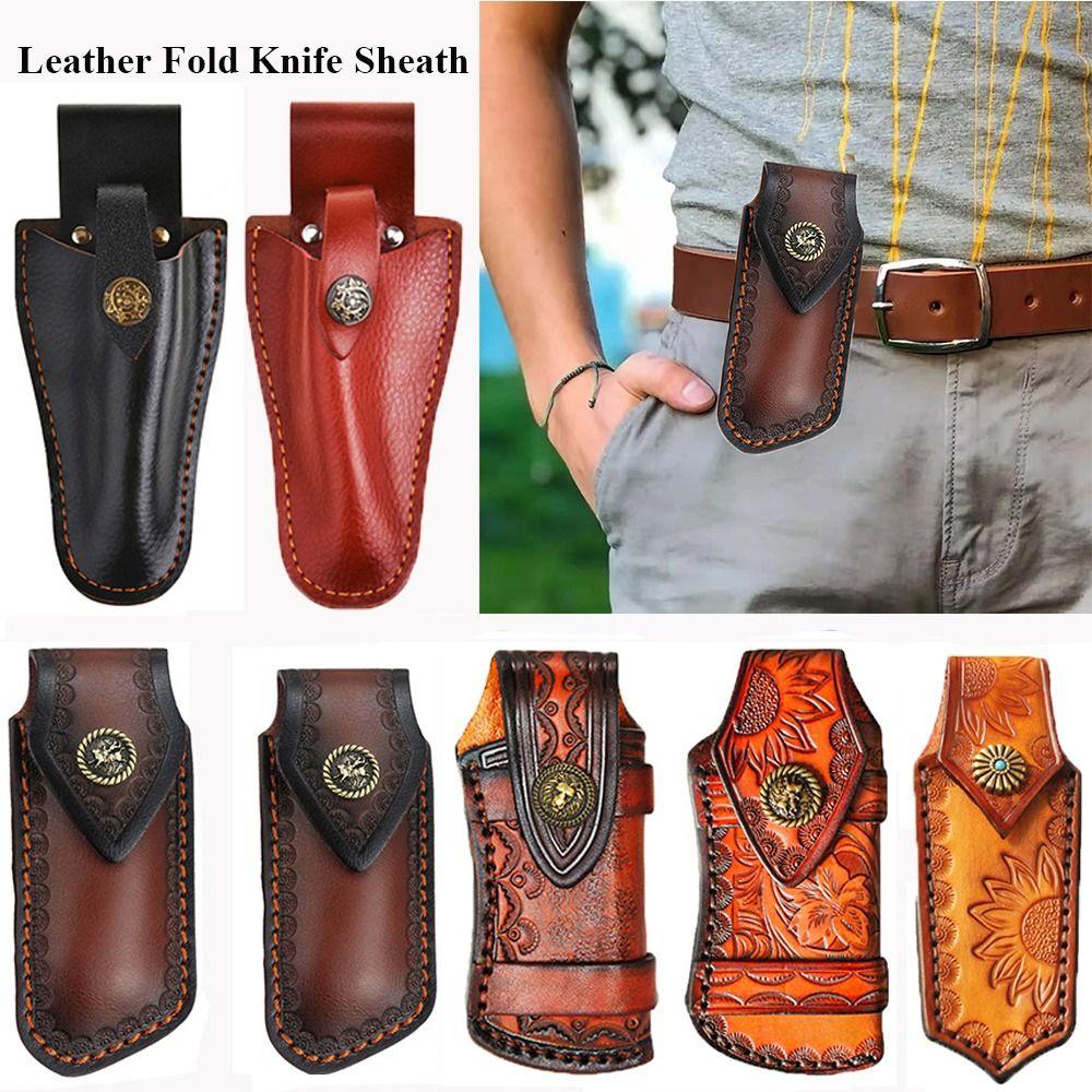 Knife Sheath Holster Pocket Hunt Flashlight Case Camp Outdoor Carry Fold Knife Tool Belt Loop Case