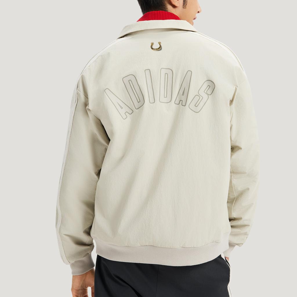 adidas FW25 Год Лошади Ограниченная серия CNY Новый год Двусторонняя тканая куртка Водостойкая Флис Повседневная свободная куртка Мужские куртки KE4058