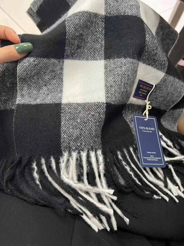 Winter Women Scarf Luxury British Pashmina Classic Plaid Soft Female Male Imitation Cashmere Thermal Muffler Men Shawl