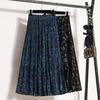 Plus-Size Pleated Chiffon Floral Skirt: 2024 Summer Retro Fashion
